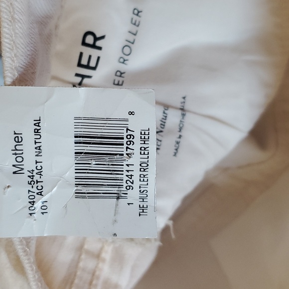 MOTHER CREAM WHITE ACT NATURAL THE HUSTLER ROLLER HEELS HIGH WAISTED JEA… - Picture 7 of 16